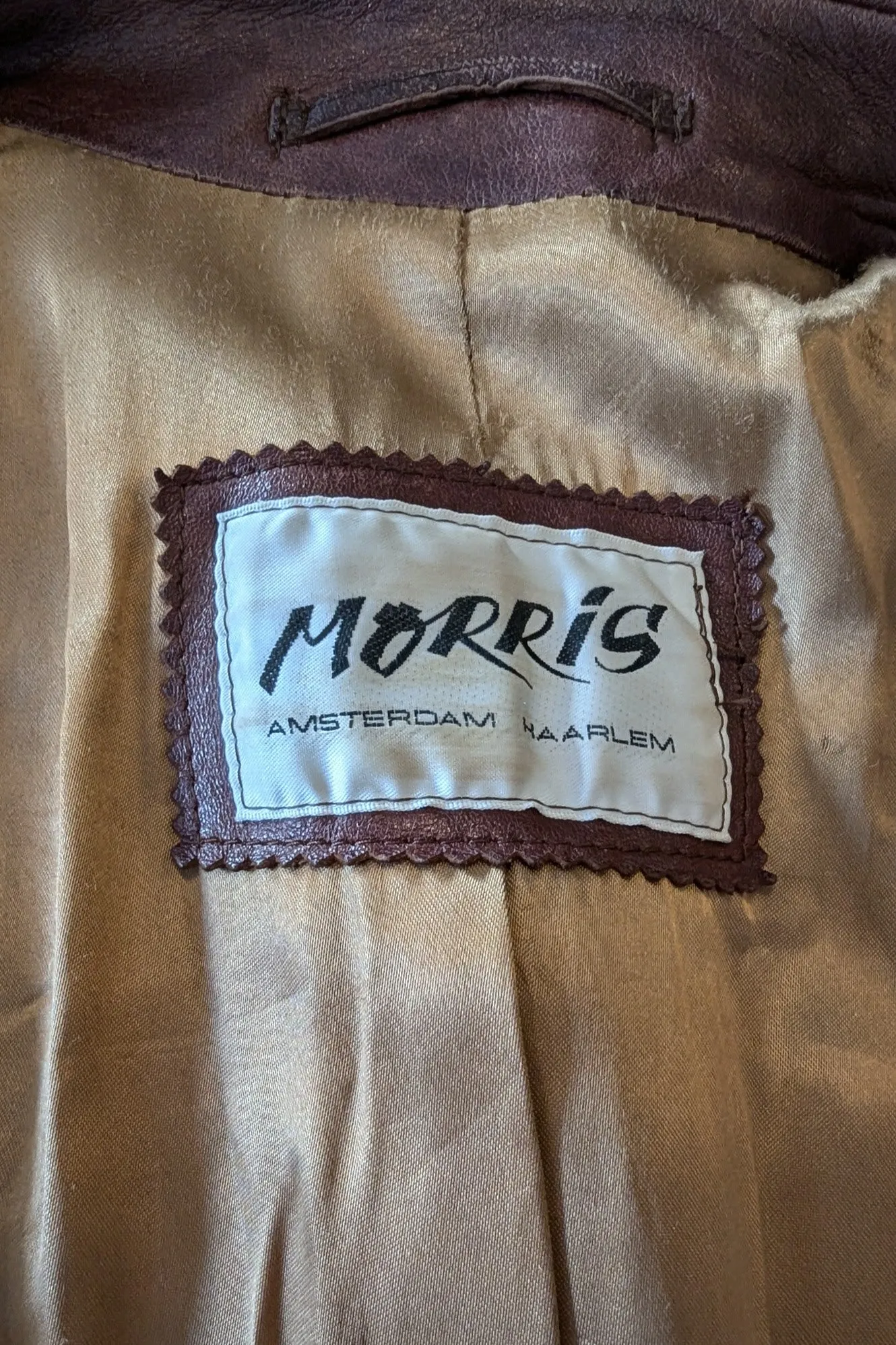 1970's Long Brown Leather Trench Coat