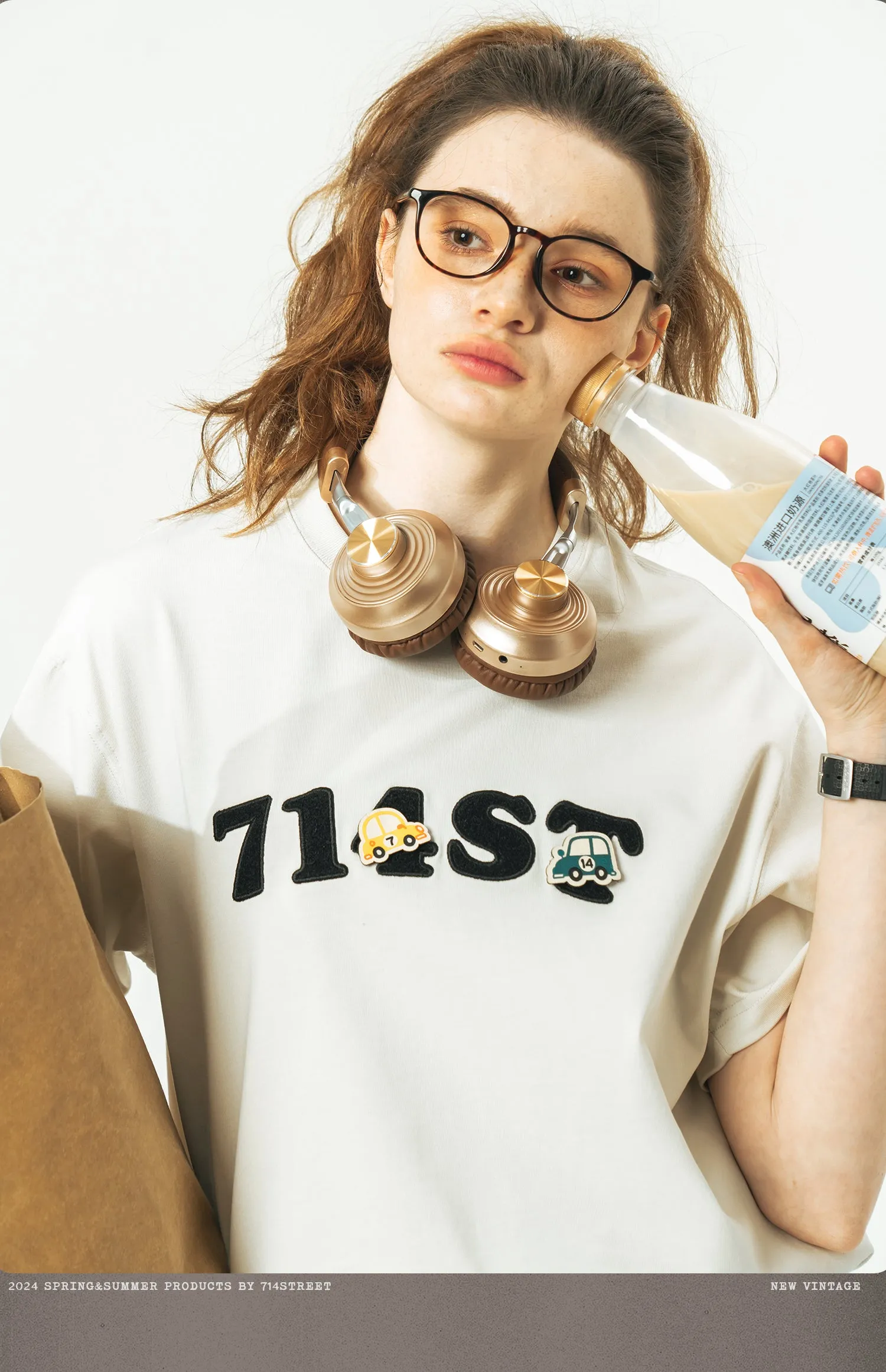 714STREET ロゴエンブロイダリーTシャツ 714ST082