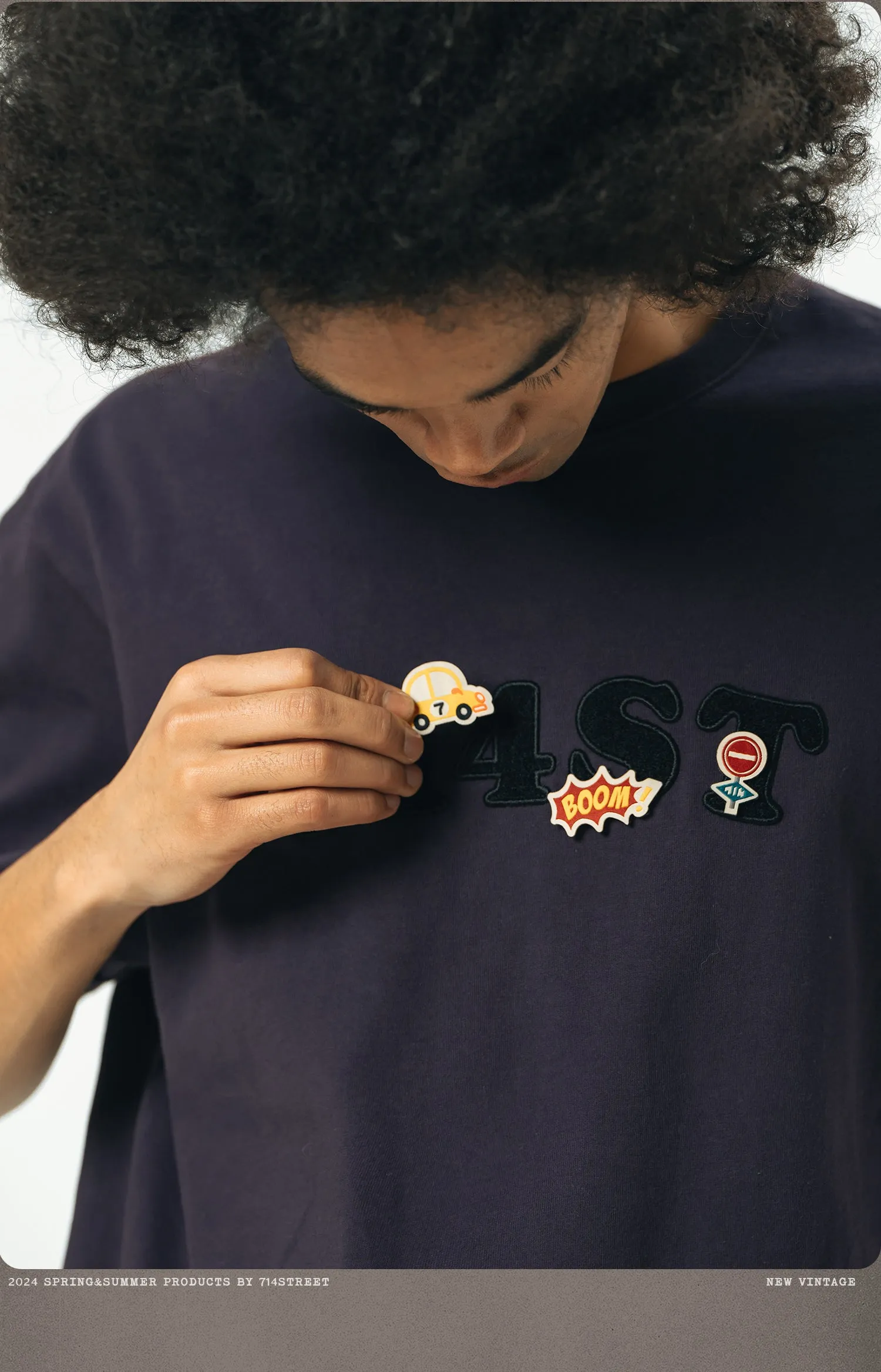 714STREET ロゴエンブロイダリーTシャツ 714ST082