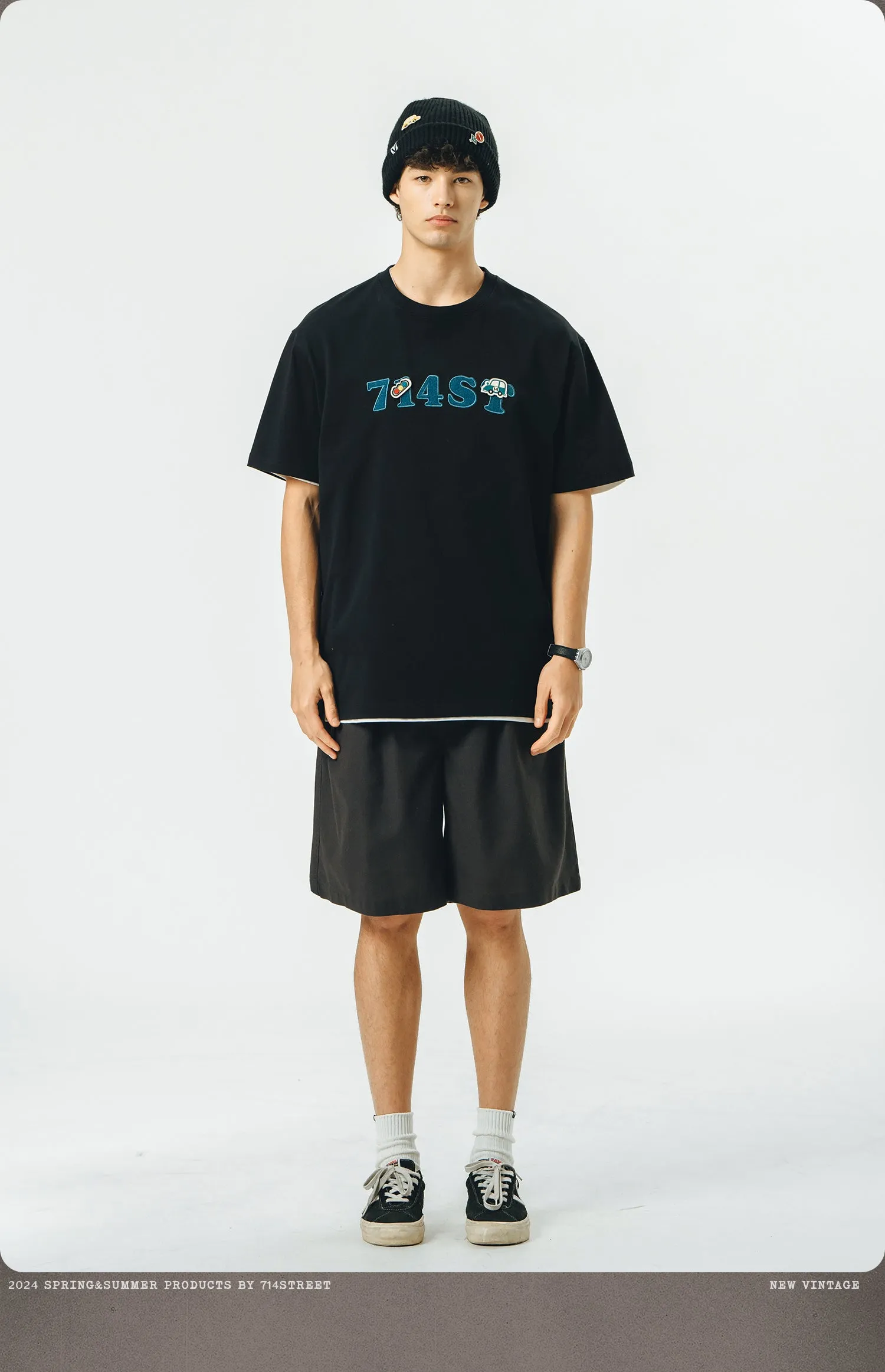714STREET ロゴエンブロイダリーTシャツ 714ST082