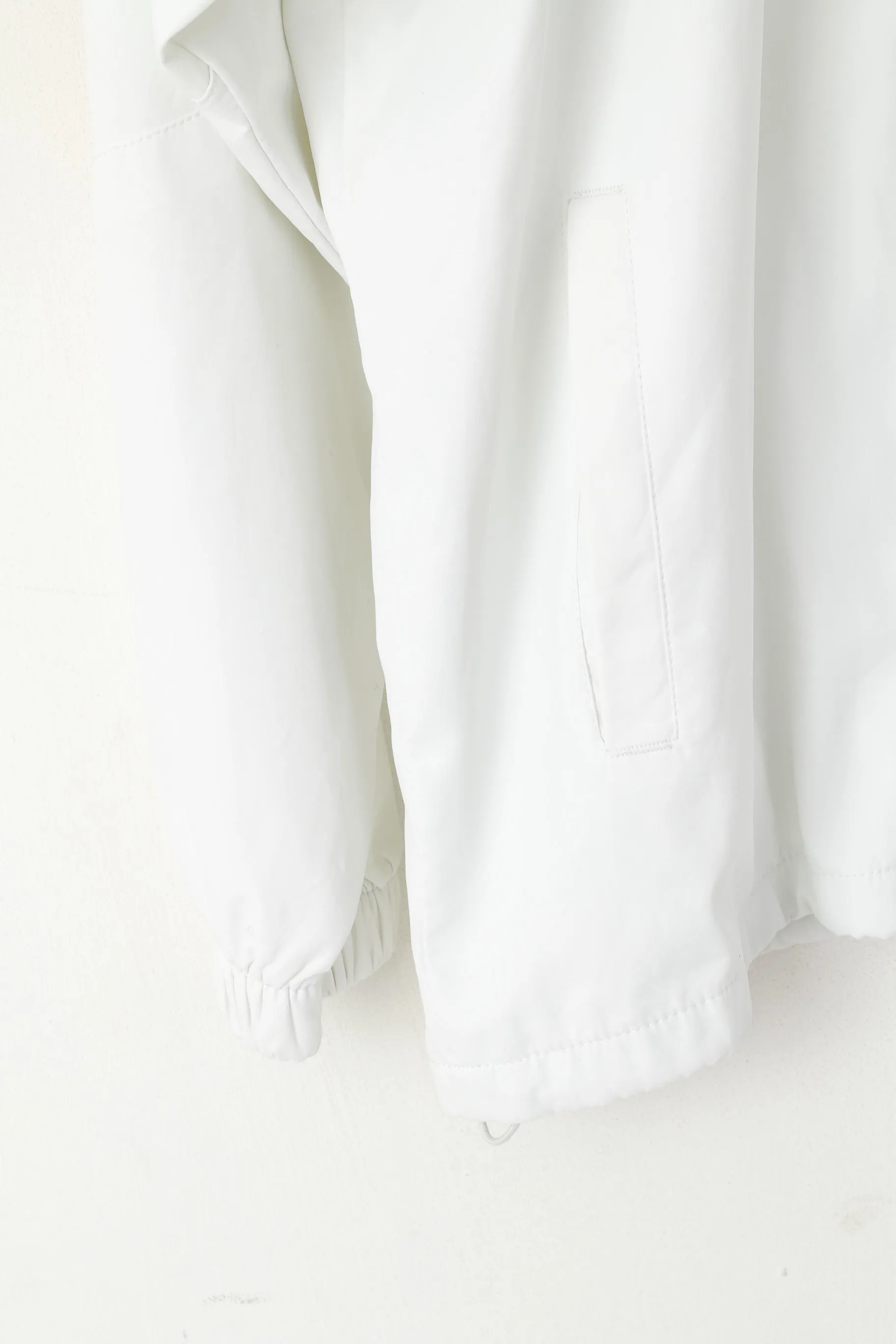 Adidas Women XL Jacket White Course Fighting Sport Full Zipper Activewear Top