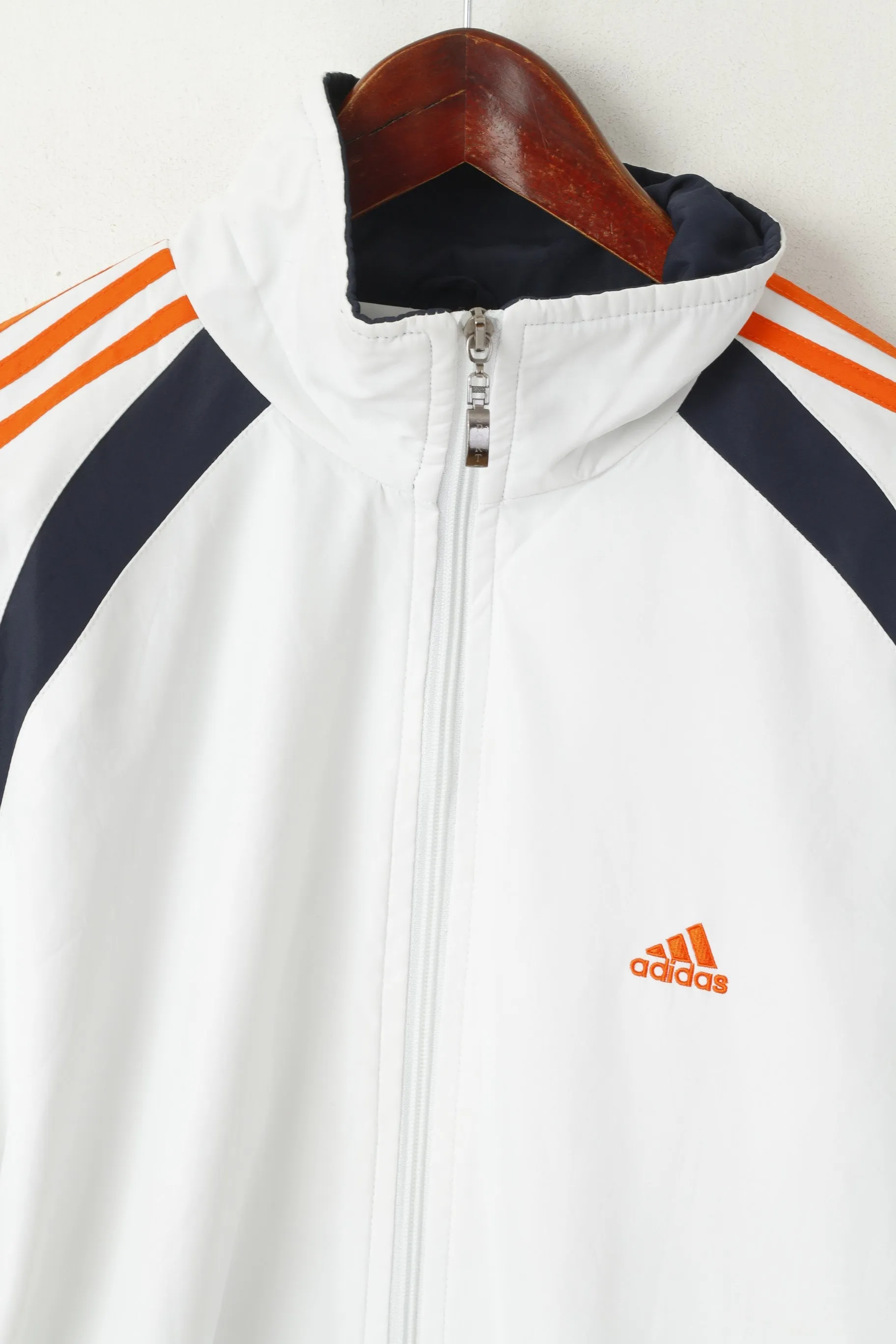 Adidas Women XL Jacket White Course Fighting Sport Full Zipper Activewear Top