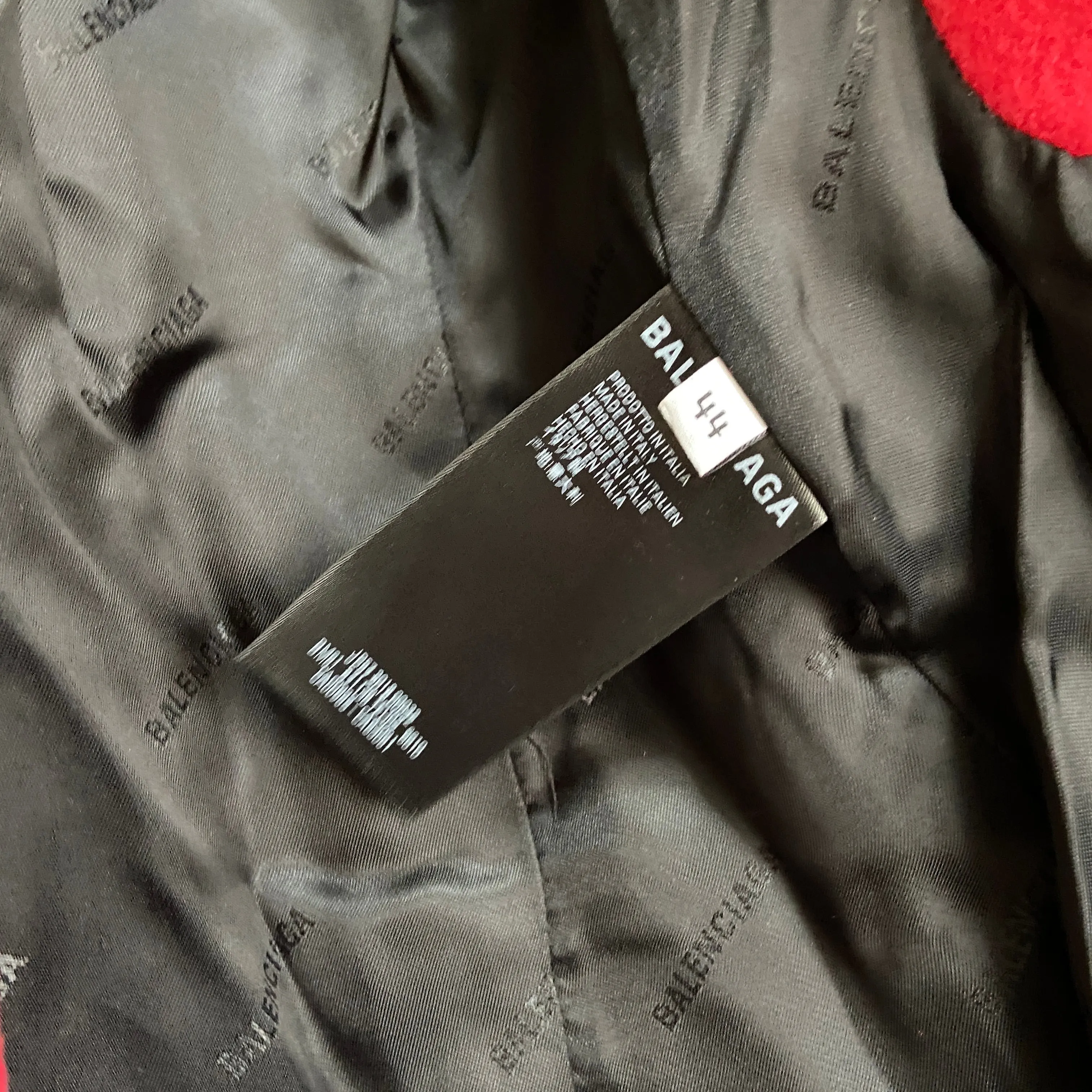 Balenciaga Ss19 runway 80s boxy shoulder red camel wool coat jacket 44
