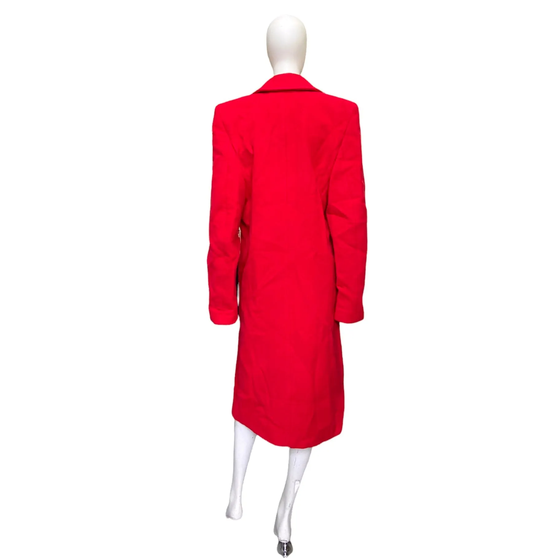 Balenciaga Ss19 runway 80s boxy shoulder red camel wool coat jacket 44