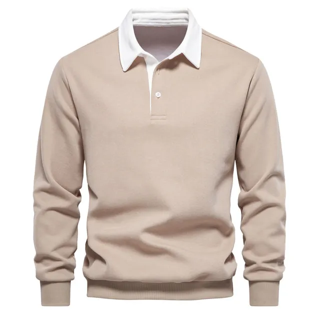 Long sleeve Mens Polo pullover