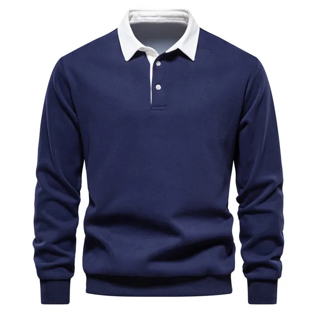 Long sleeve Mens Polo pullover