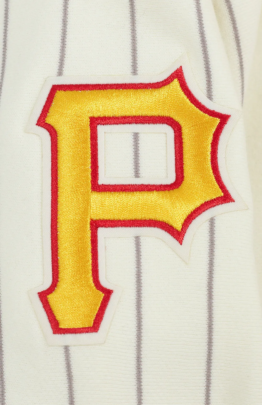 MLB PITTSBURGH PIRATES PINSTRIPE RETRO CLASSIC WOMEN'S RIB FLC CROPPED P (EGGSHELL/ GREY)
