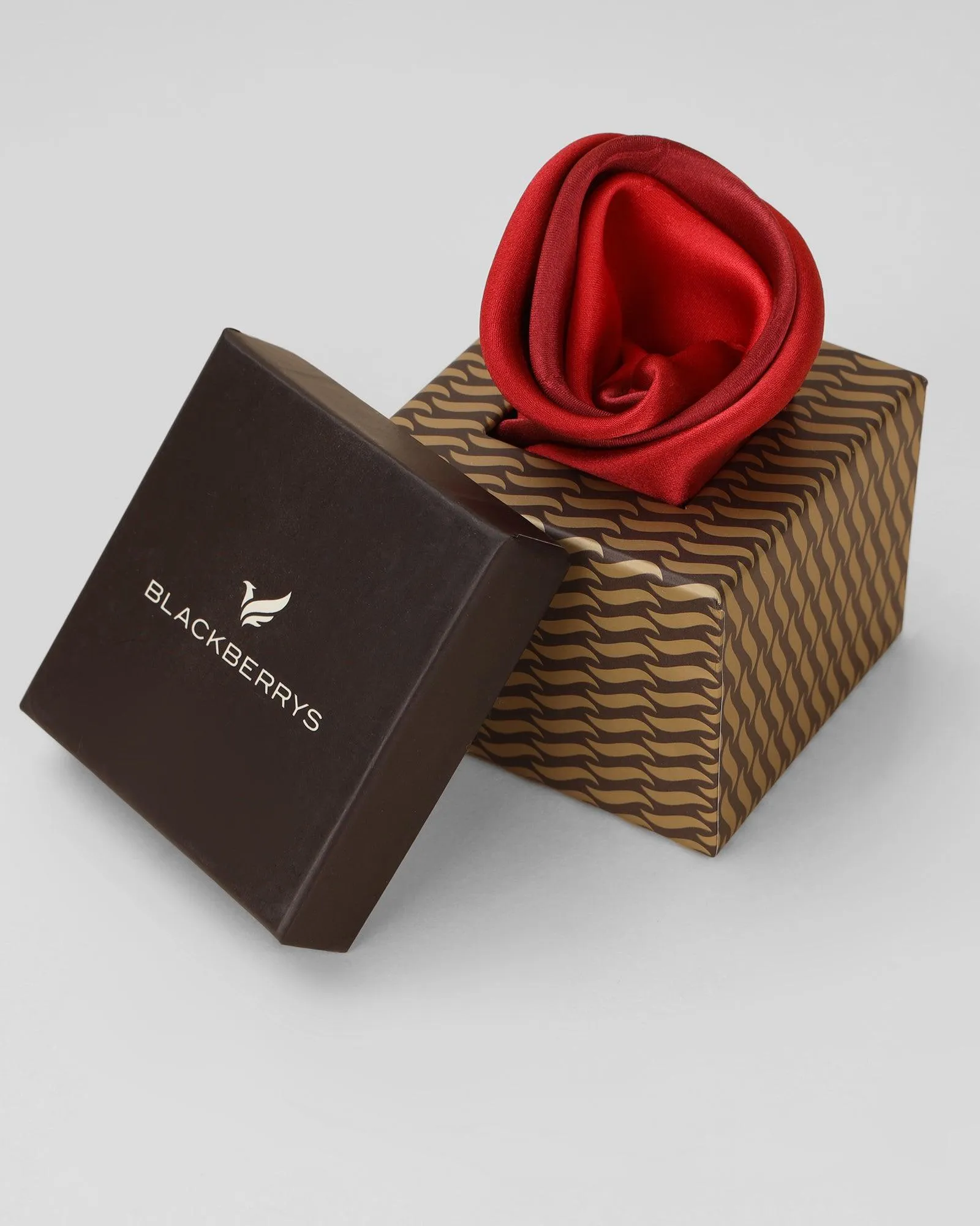Must Haves Silk Red Solid Pocket Square - New Teddy