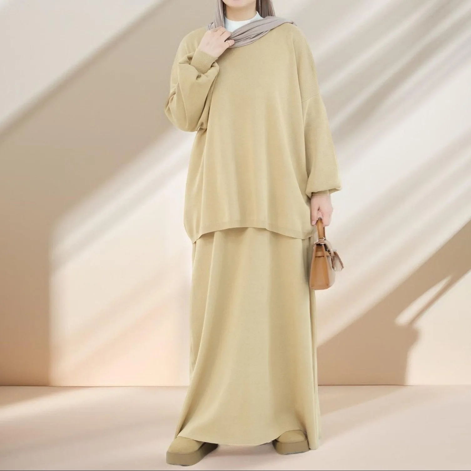 Rania 2 PC Knit Maxi Skirt and Top Set