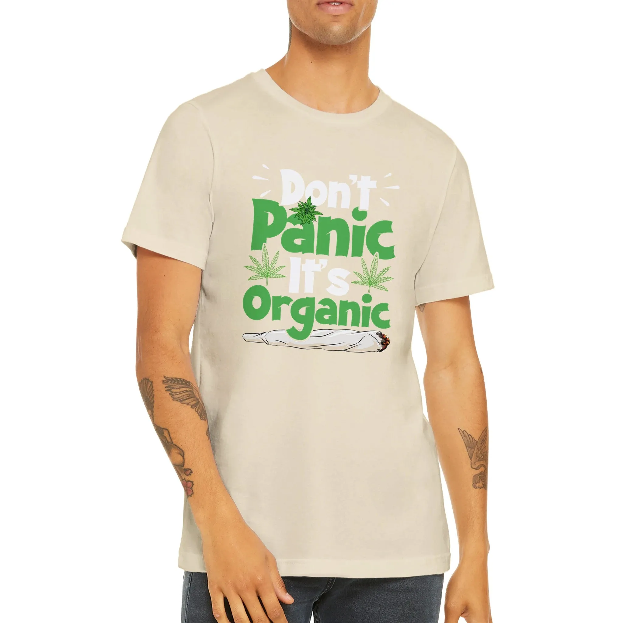 Weed T-shirt - Dont Panic Its Organic - Premium Unisex Crewneck T-shirt