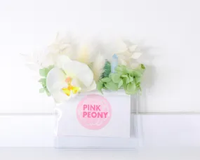 White Orchid & Crystal Pocket Boutonnière